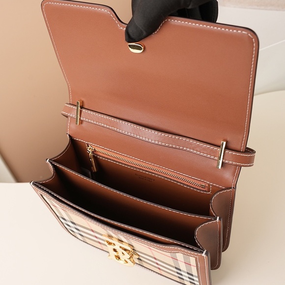 Burberry Beige and Red Check Crossbody Bag - Picture 7 of 7